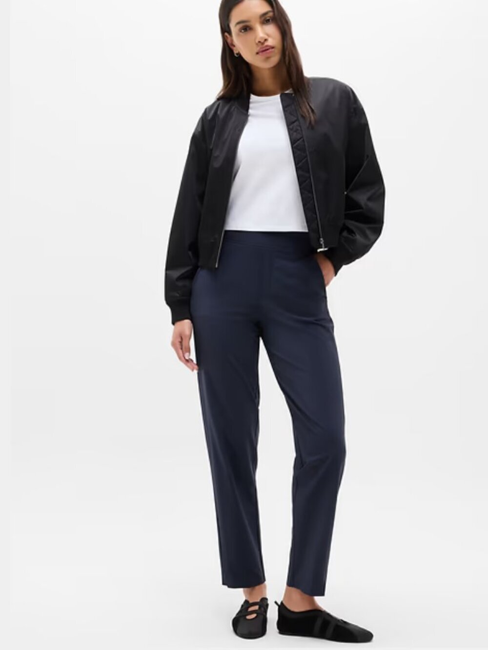 ATHLETA Brooklyn Mid Rise Ankle Pant Navy Blue Size 2